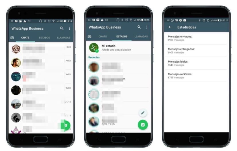 Interfaz de WhatsApp Business